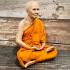 Large Lifelike Wax Monk Statue Lp Doo WatSaKae Meditation 26cm Thai Amulet 17058
